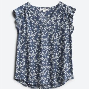 V-Neck Flutter Sleeve Blouse